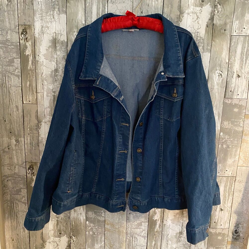 Woman Within denim jean jacket plus size 30W